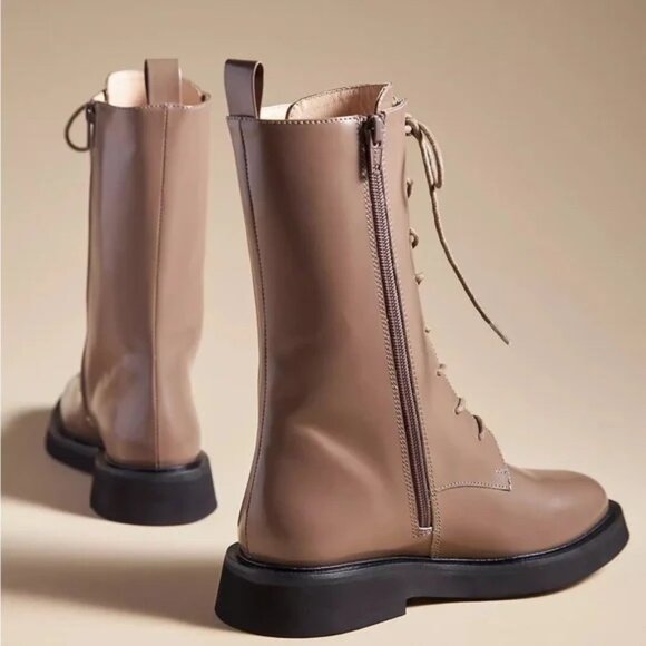 NIB | PILCRO Anthropologie Lace Up Stompy Combat Boots Taupe Tan EU 38 - Picture 3 of 9